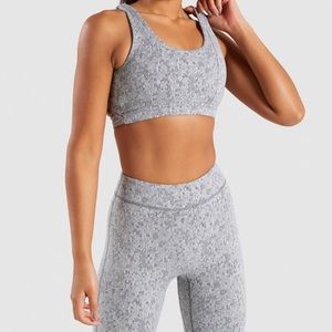 Gymshark Fleur Texture Sports Bra Charcoal Marl